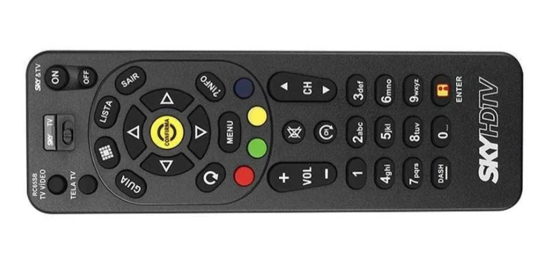 Controle remoto universal do decoder SKY RC65B pode ser usado em conjunto com a TV