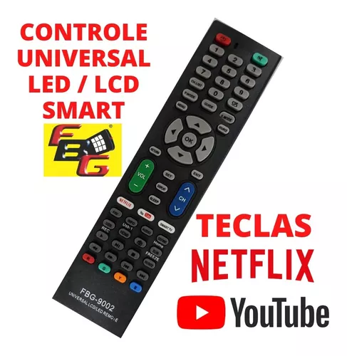 Controle remoto universal FBG-9002 para a maioria das TVs comuns e Smart LCD/LED